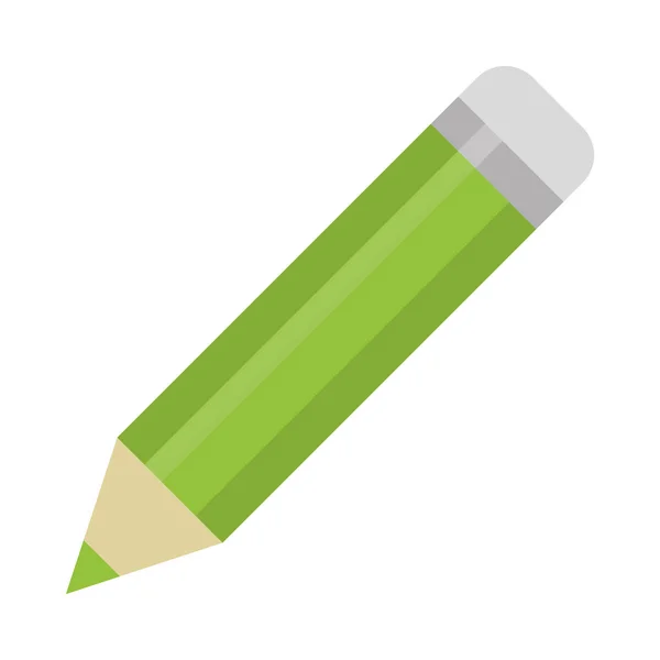 Yeşil renkli kalem — Stok Vektör