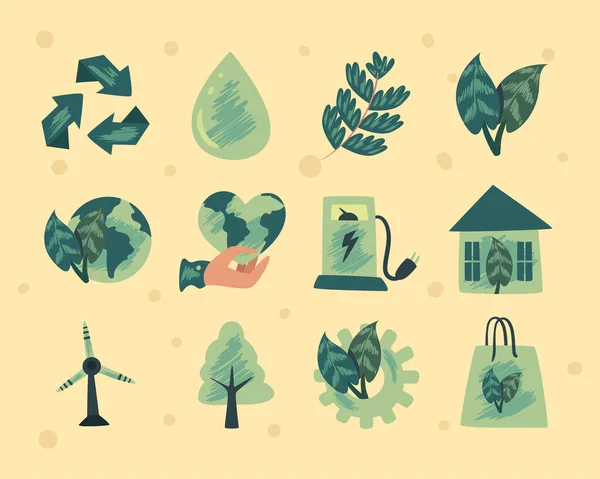 Eco and green icon collection — Stock Vector