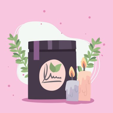 Spa merkezi kavanozu ve mumlar