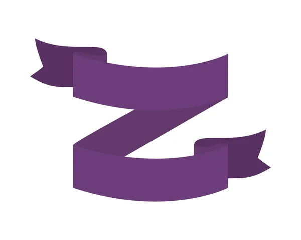 Purple ribbon icon — Stock Vector