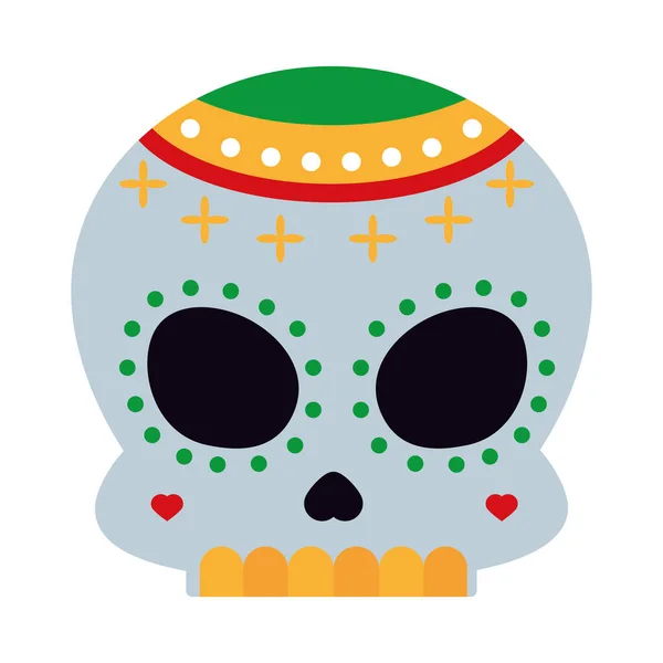 Icona del cranio messicano — Vettoriale Stock