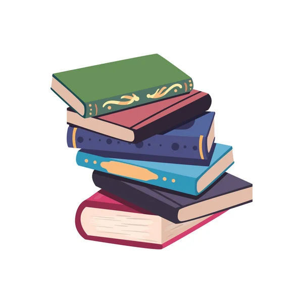 Stapel von sechs Büchern — Stockvektor
