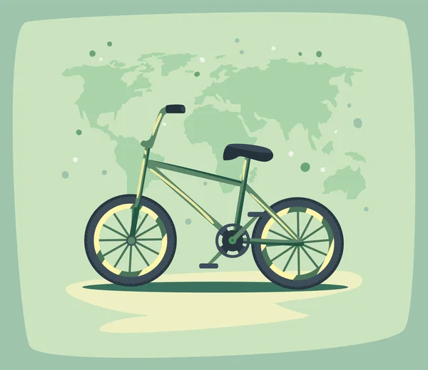 Écologie vélo et planète — Image vectorielle