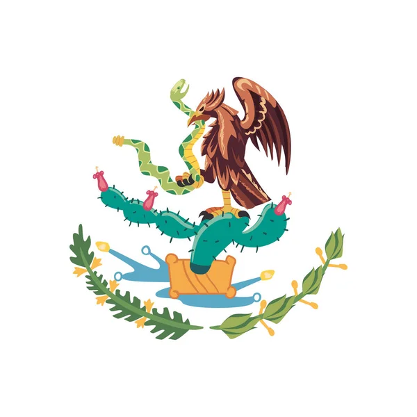 メキシカンイーグルエンブレム — ストックベクタ