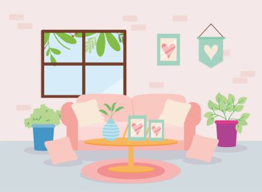 ev oturma odası sahnesi