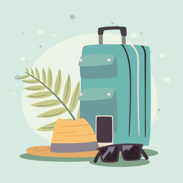 Suitcase and travel icons — Stock Vector