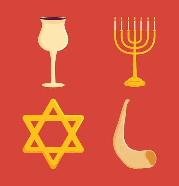 Conjunto de símbolos judíos — Vector de stock