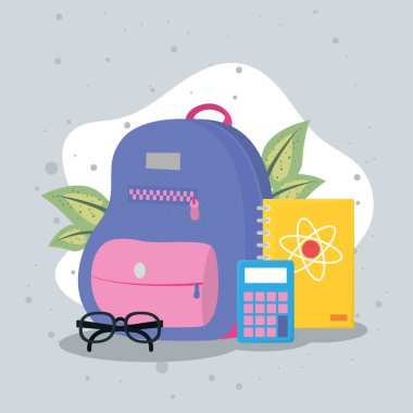 okul çantası ve malzemeler