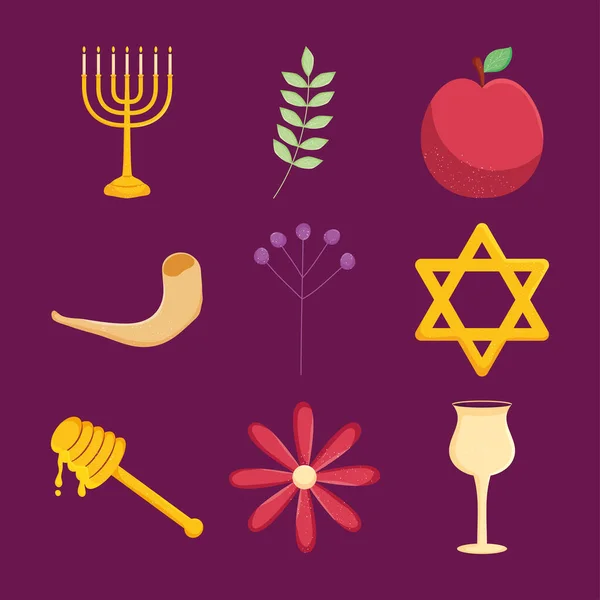 Rosh symboles hashanah — Image vectorielle