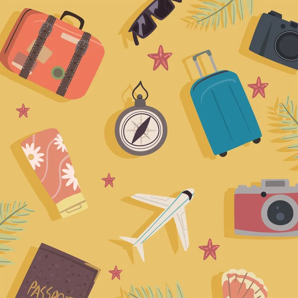 Bon voyage patroon — Stockvector