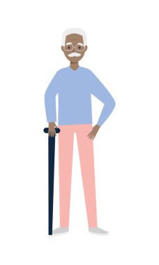 Bastonlu yaşlı adam