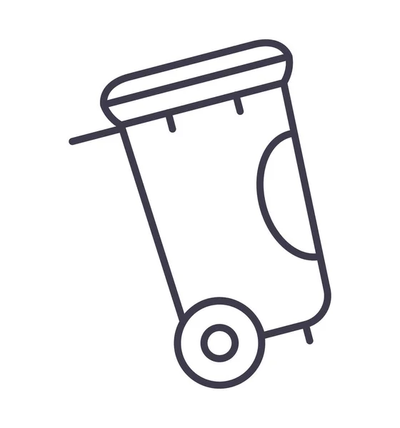Cubo de basura icono — Vector de stock