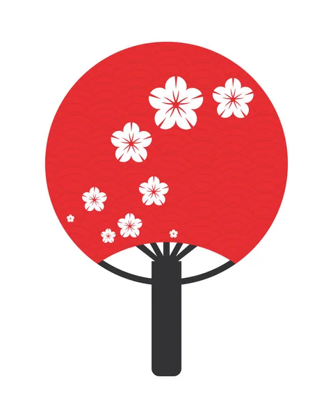 Icono de ventilador japonés — Vector de stock