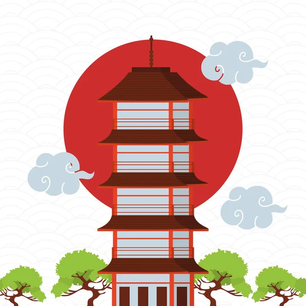 Shinto toren illustratie — Stockvector