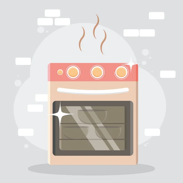 Forno cozinhar aparelho de cozinha — Vetor de Stock
