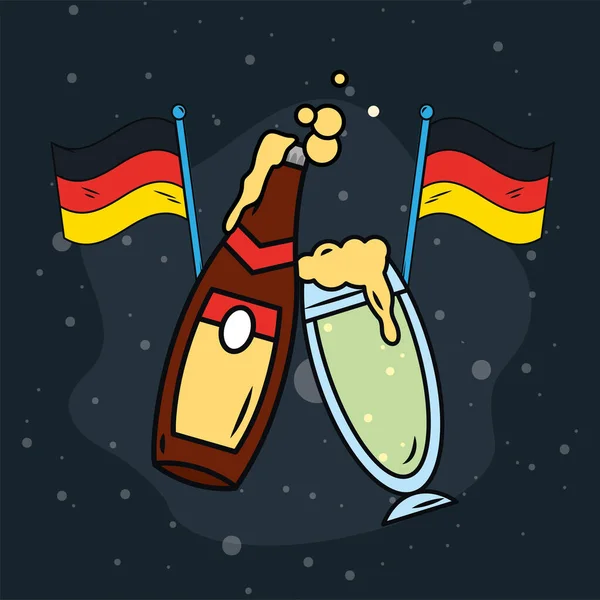 Birre e bandiere tedesche — Vettoriale Stock