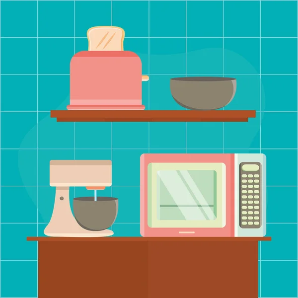 Кухня техника сцена — стоковый вектор