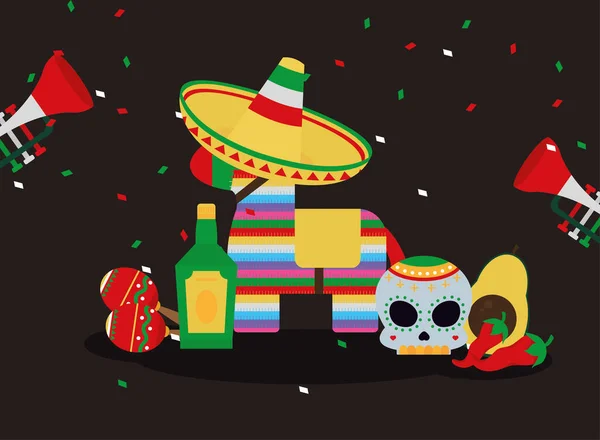 Mexican celebration culture — Stock Vector