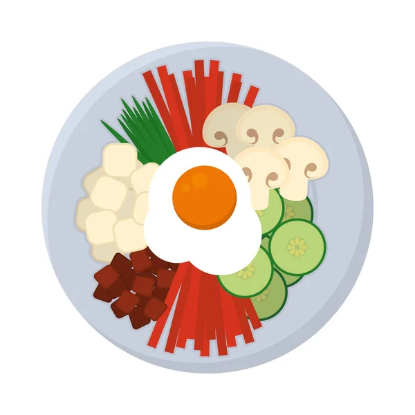 Koreanisches bibimbap Gericht — Stockvektor