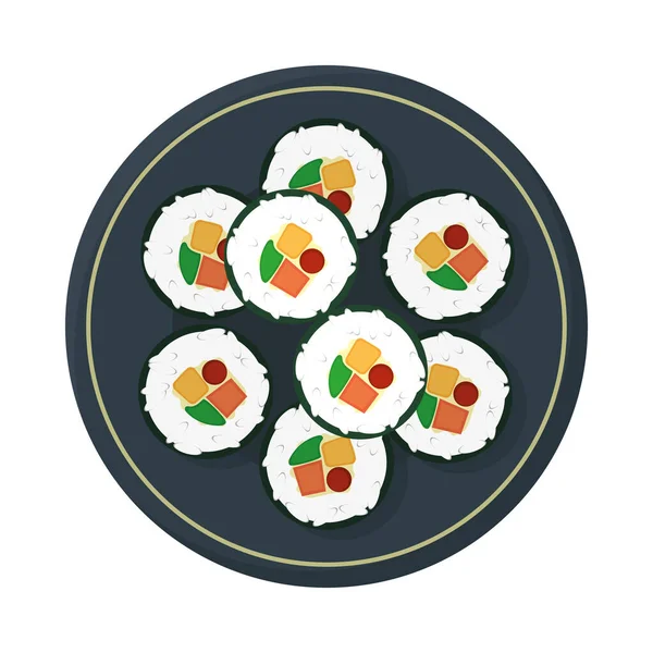 Koreansk kimbap skål — Stock vektor