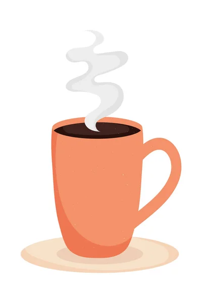 Taza de café caliente icono — Vector de stock