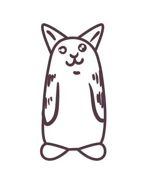 Lindo gato mascota icono — Vector de stock