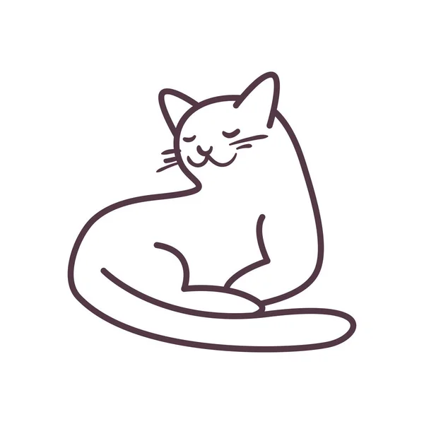 Cat pet lying down — Stock Vector