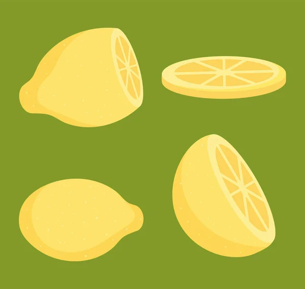 Lemon icon set — Stock Vector