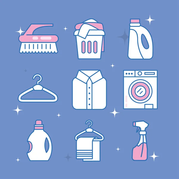Simgeler çamaşır servisi — Stok Vektör