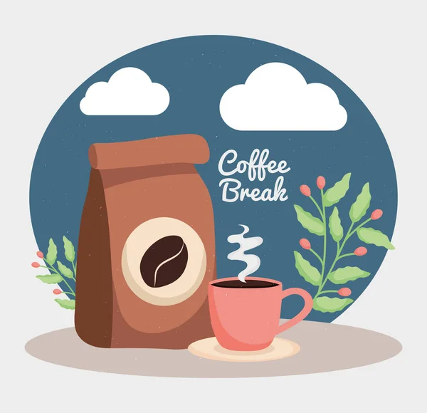 커피 휴게실 삽화 — 스톡 벡터