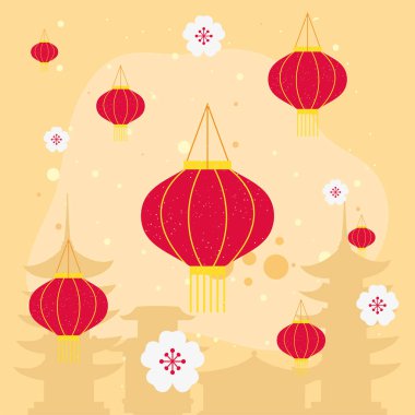 Çince fener çiçekli