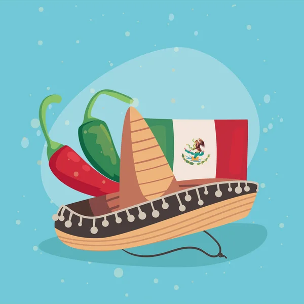 Bandera de la celebración mexicana — Vector de stock