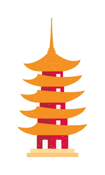 Chinees pagode icoon — Stockvector