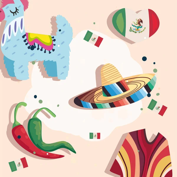 Meksika kutlaması şablonu — Stok Vektör