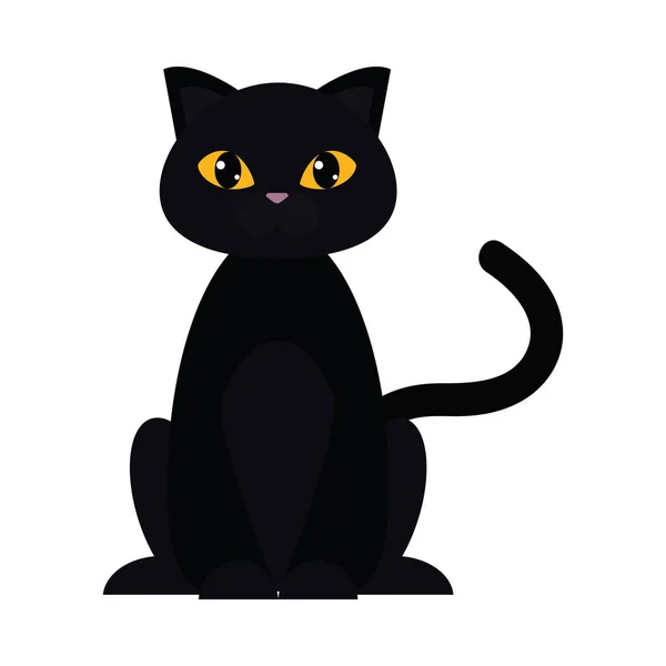 Icône chat noir — Image vectorielle