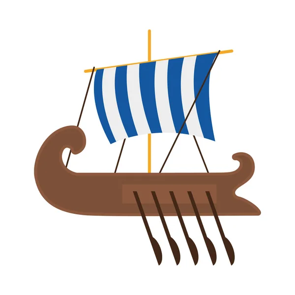 Ícone de navio grego — Vetor de Stock