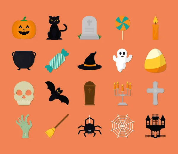 Ensemble icône Halloween — Image vectorielle