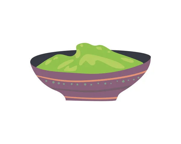 Salsa de guacamole en el plato — Archivo Imágenes Vectoriales