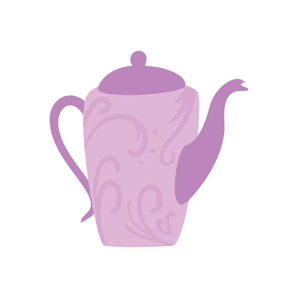 Lilac teapot utensil — Stock Vector