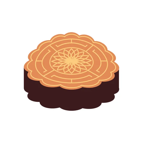 Tarta de luna de mediados de otoño — Vector de stock