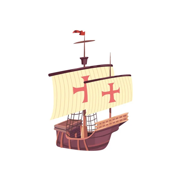 Columbus houten karavel — Stockvector