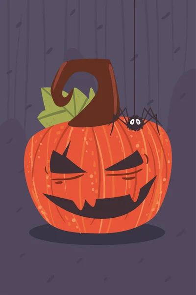 Halloween pumpkin face — Stock Vector