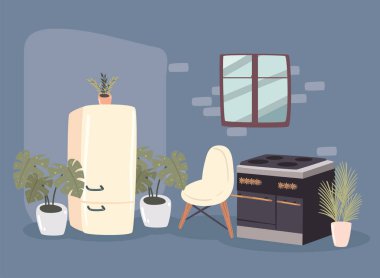 Buzdolabı ve sandalye