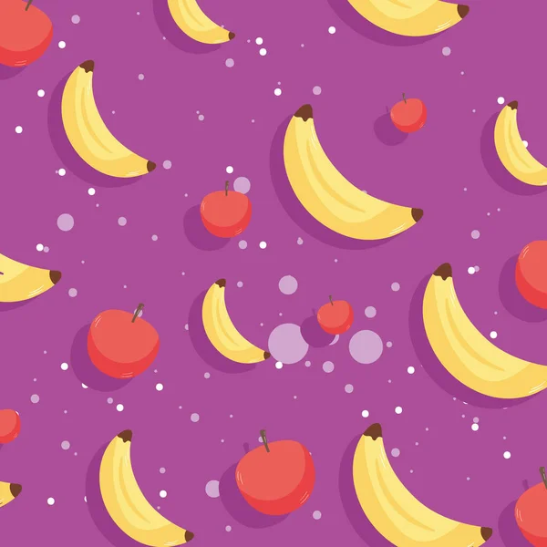 Manzanas y plátanos — Vector de stock