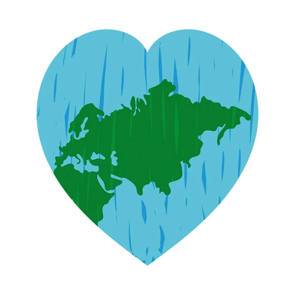 Καρδιά παγκόσμιο χάρτη — Διανυσματικό Αρχείο