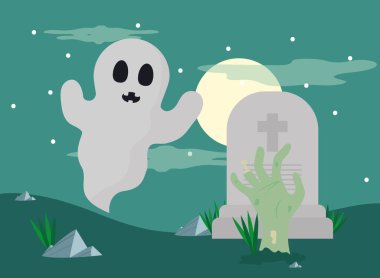 Cadılar bayramı sombie elleri ve hayaletleri