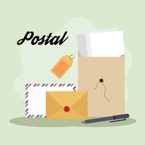 Lettering del servizio postale — Vettoriale Stock
