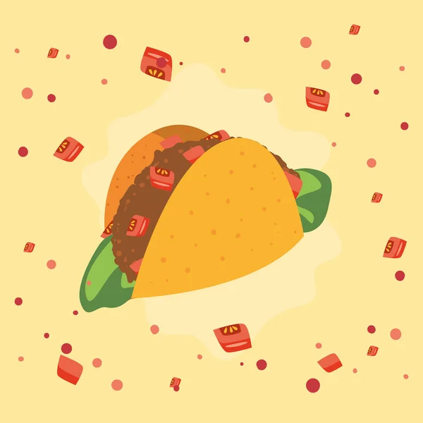 Läckra mexikansk taco — Stock vektor