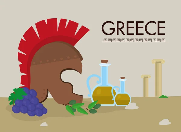 希腊字母和角斗士头盔 — 图库矢量图片