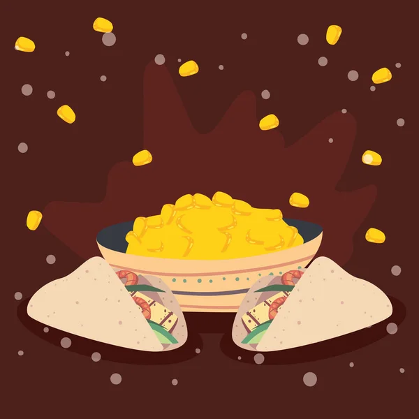 Tacos et maïs — Image vectorielle